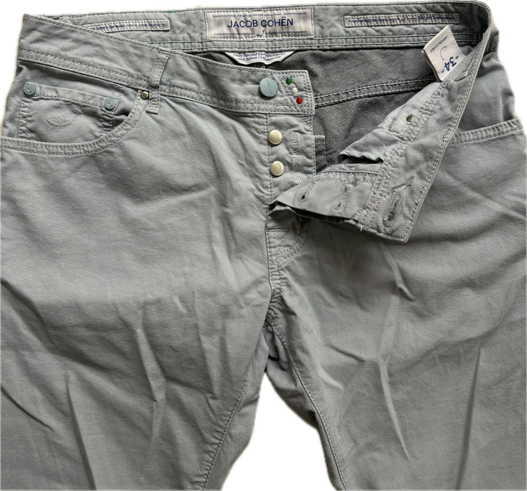 Jacob Cohën “Style 688” – Light Grey Micro-Texture (Size 34)