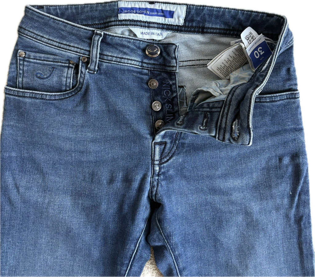 Jacob Cohën Nick Slim – Navy Blue Stretch Denim Jeans (Size 30)