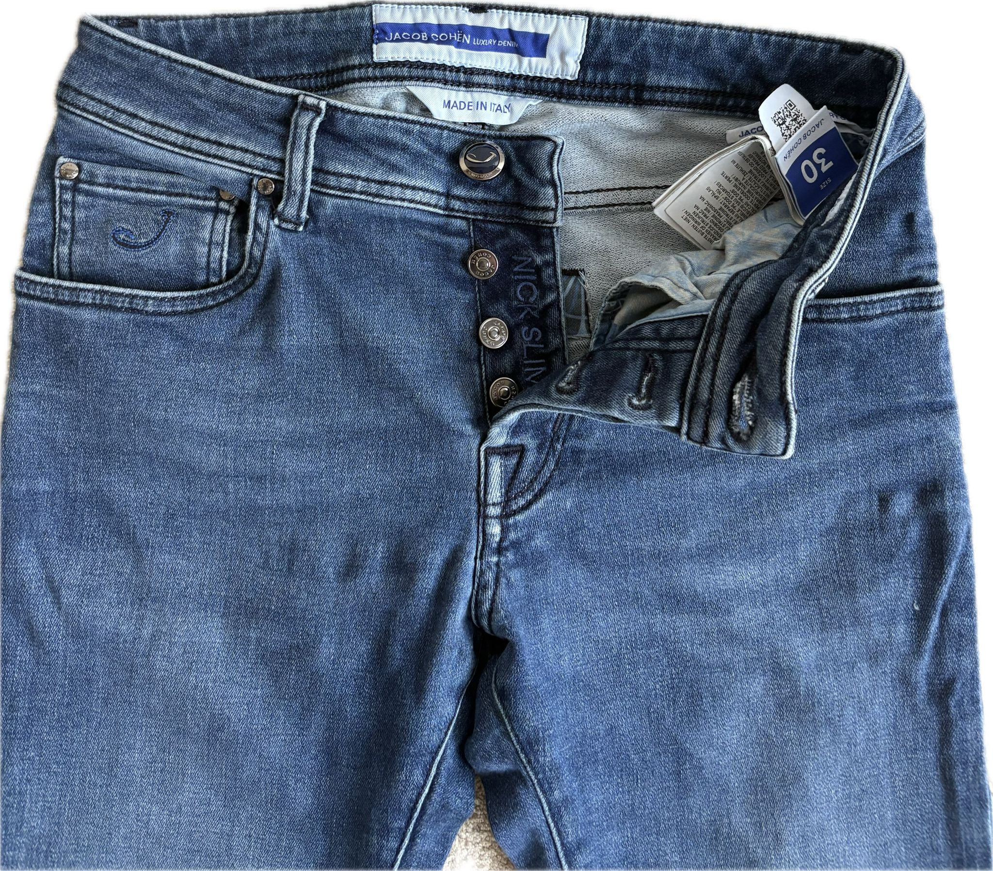 Jacob Cohën Nick Slim – Navy Blue Stretch Denim Jeans (Size 30)