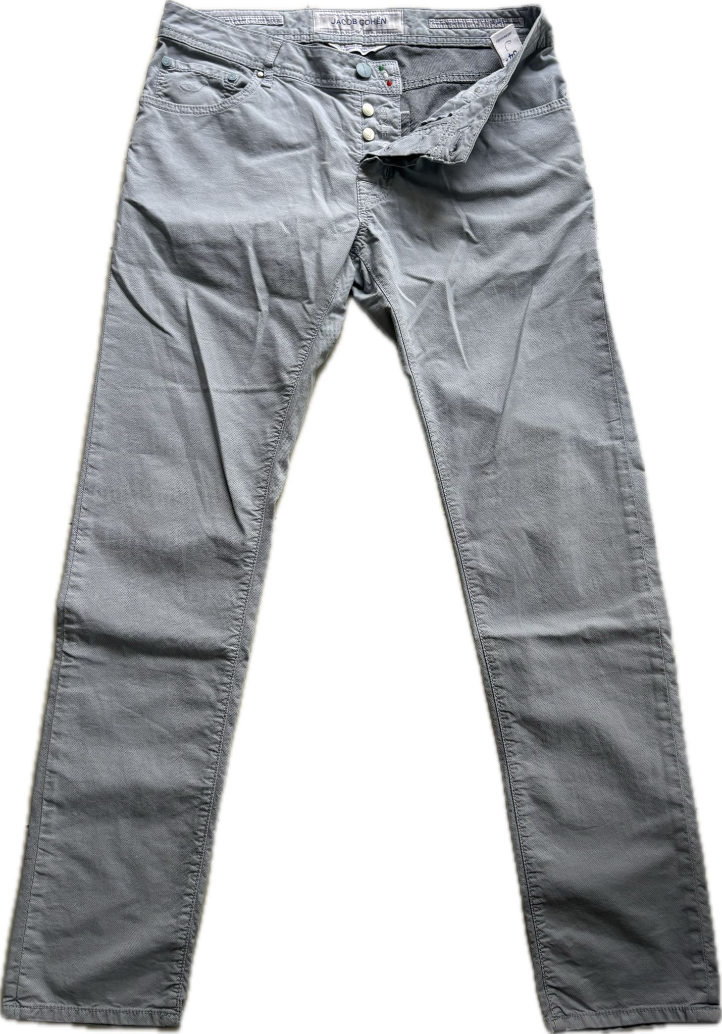 Jacob Cohën “Style 688” – Light Grey Micro-Texture (Size 34)