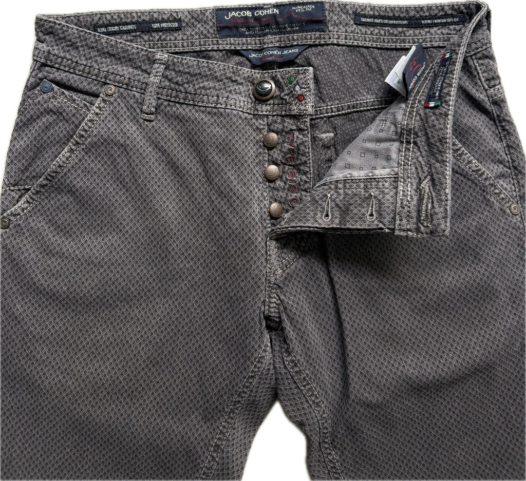 Jacob Cohën “Style 620” – Grey Micro-Print (Size 33)