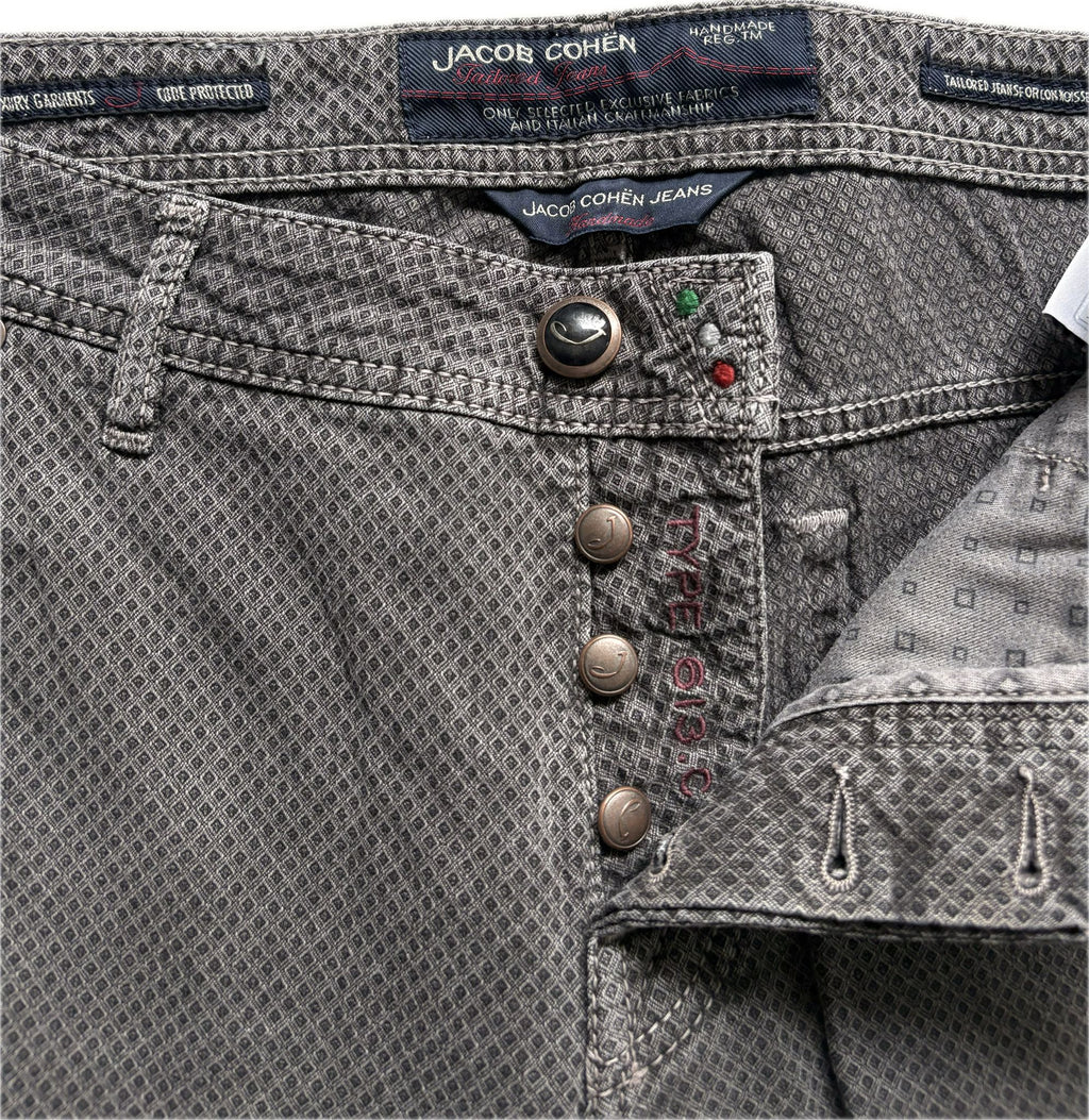 Jacob Cohën “Style 620” – Grey Micro-Print (Size 33)