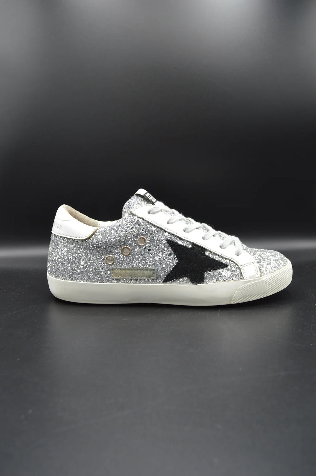 Golden Goose superstar paillette argent/blanc