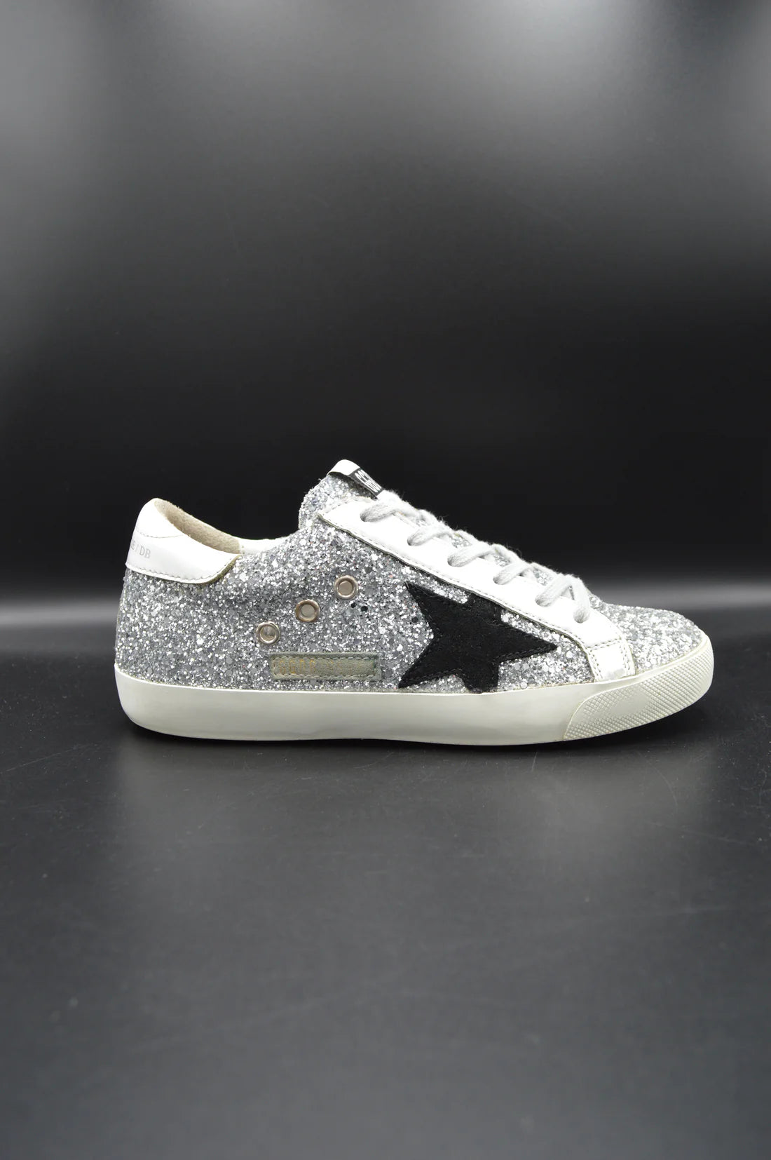 Golden Goose superstar paillette argent/blanc