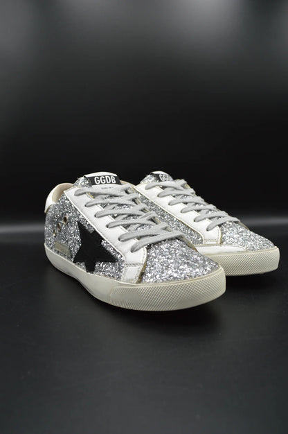 Golden Goose superstar paillette argent/blanc