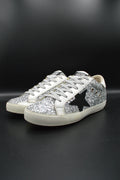 Golden Goose superstar paillette argent/blanc