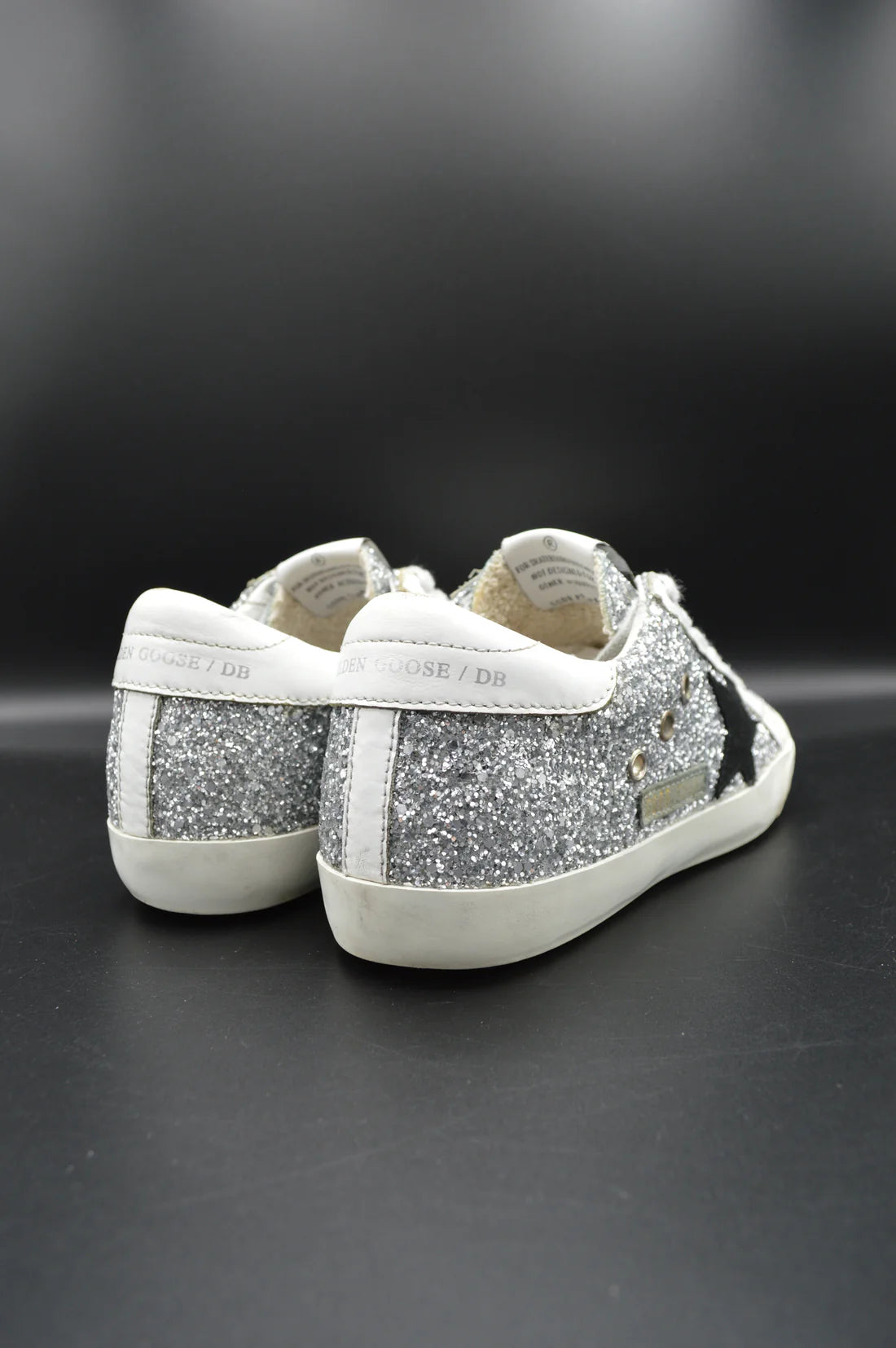 Golden Goose superstar paillette argent/blanc
