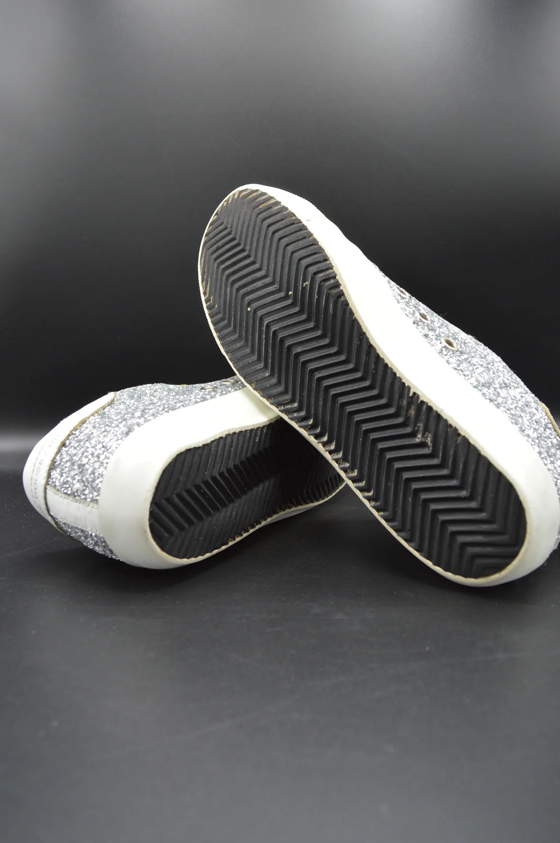 Golden Goose superstar paillette argent/blanc