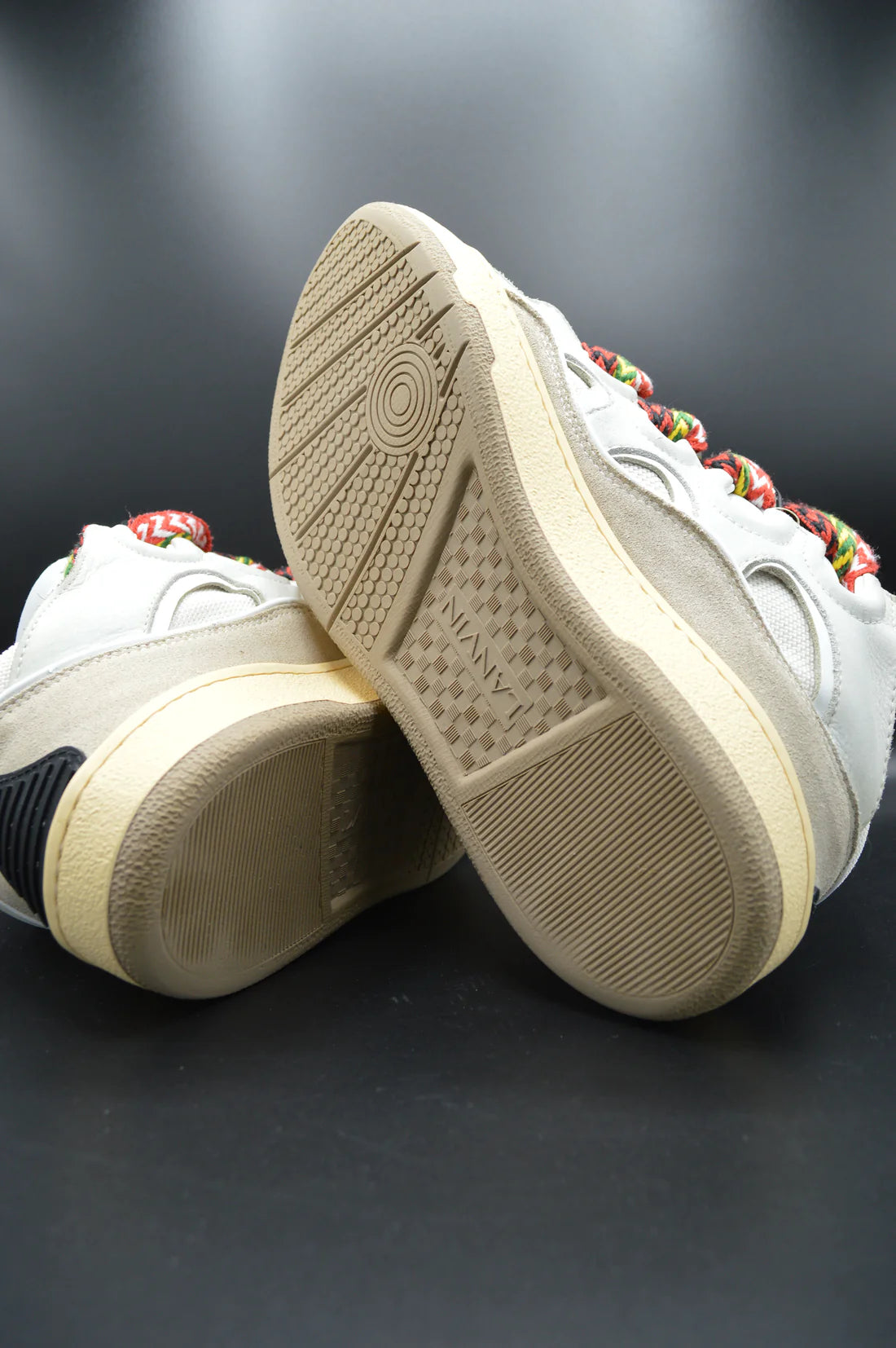 Lanvin Curb cuir blanc/beige/gris