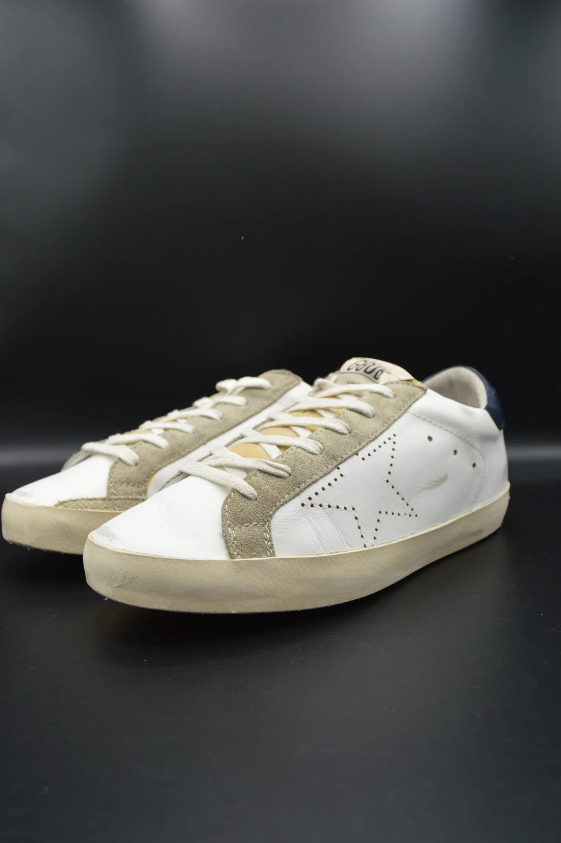 Golden Goose Superstar blanc/bleu marine/beige/gris
