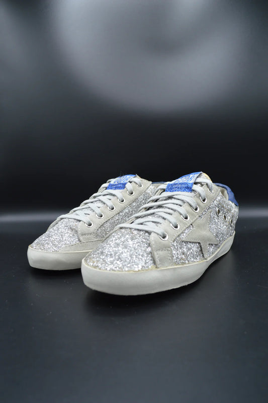 Golden Goose Superstar paillette argent/gris