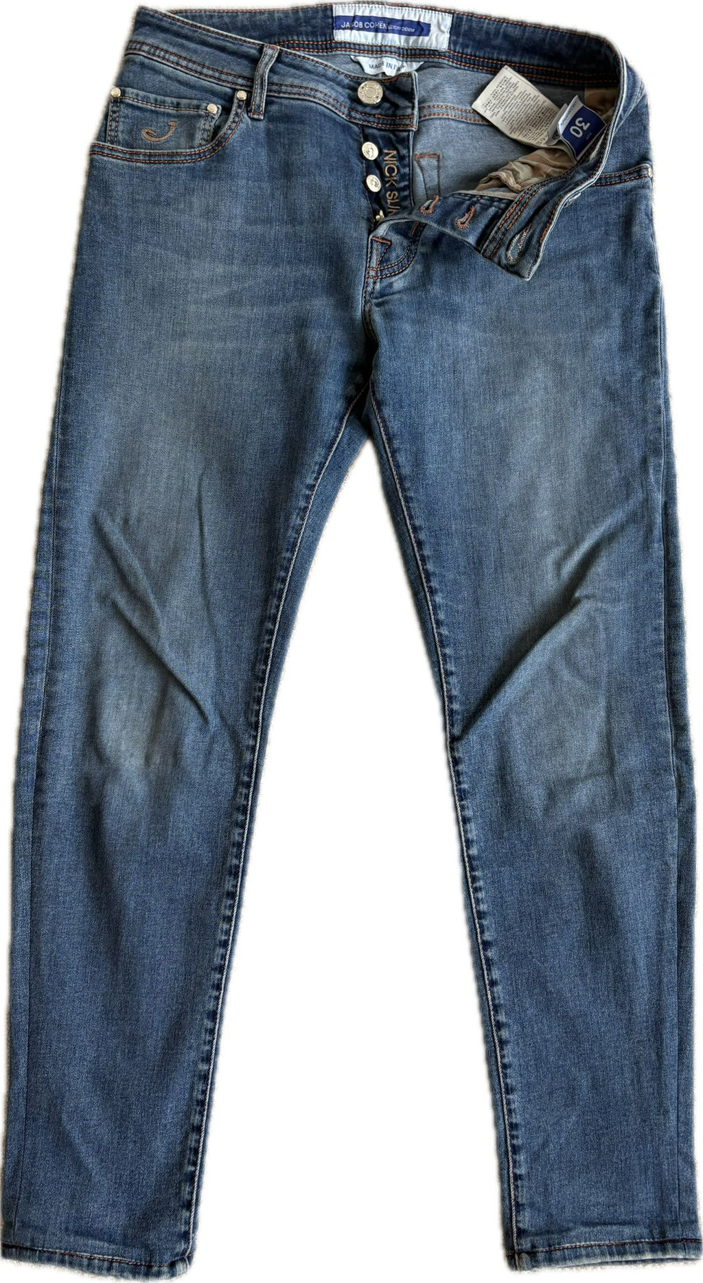 Jacob Cohën Nick Slim – Light Blue Stretch Denim Jeans (Size 30)