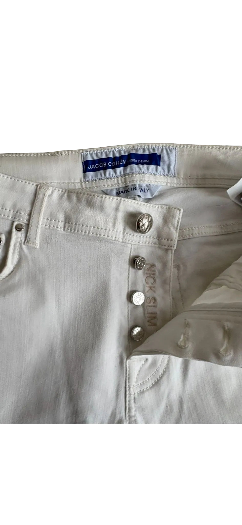 Jacob Cohën “Nick Slim” – White Stretch Denim (Size 32)