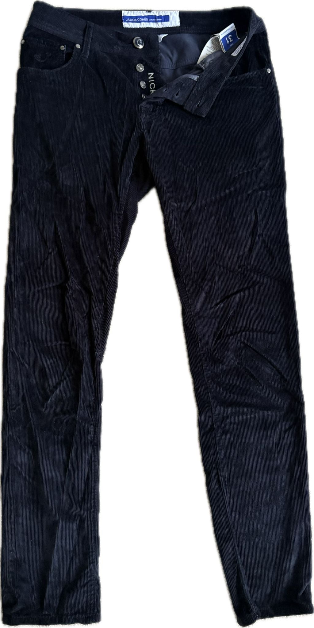 Jacob Cohën Nick Slim – Navy Corduroy Pants (Size 31)